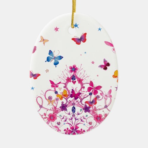 Lovely Infinity Butterfly Ceramic Ornament