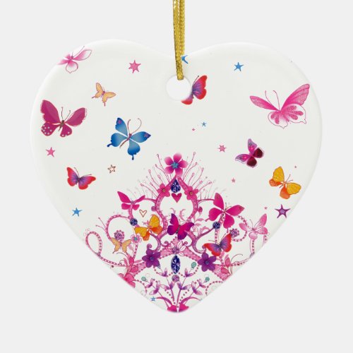 Lovely Infinity Butterfly Ceramic Ornament