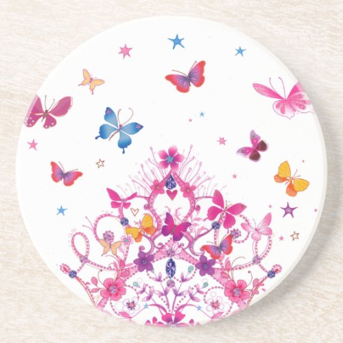 Lovely Infinity Butterfly Sandstone Coaster