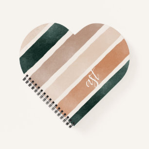 Lovely initial Monogram Striped colorful cute Notebook