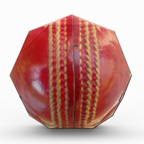 Lovely International Cricket Red Leather Ball Acrylic Award