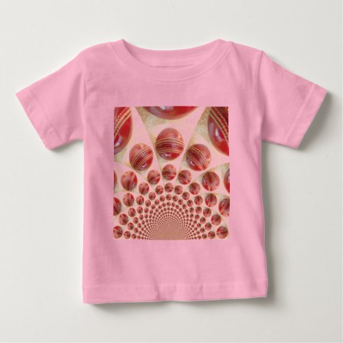 Lovely International Cricket Red Leather Ball Baby T_Shirt