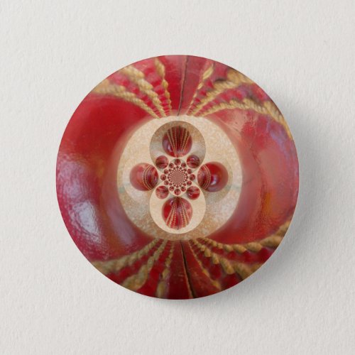 Lovely International Cricket Red Leather Ball Button