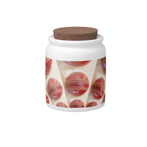 Lovely International Cricket Red Leather Ball Candy Jar