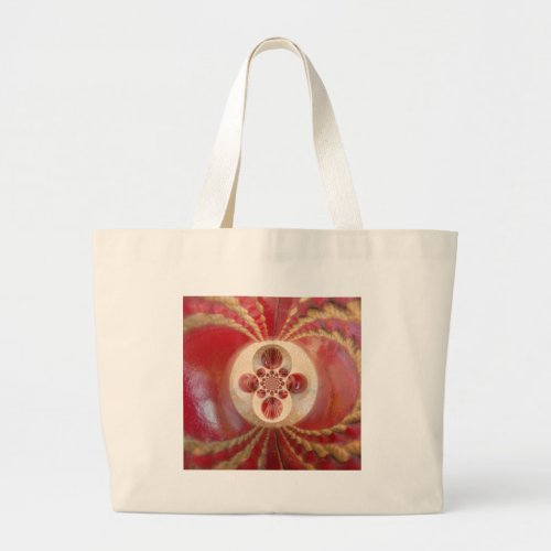 Lovely International Cricket Red Leather Ball Large Tote Bag