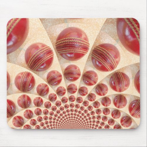 Lovely International Cricket Red Leather Ball Mouse Pad