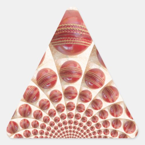 Lovely International Cricket Red Leather Ball Triangle Sticker