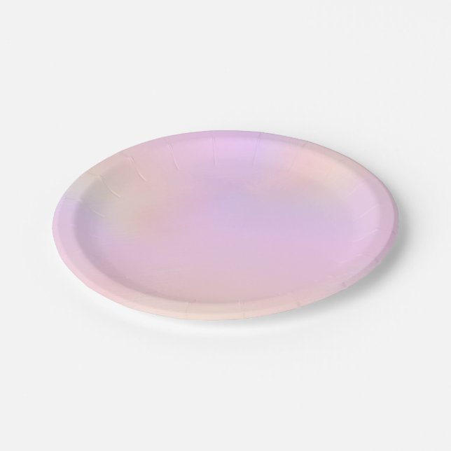 Lovely Interwoven Shades of Pastel Paper Plates (Angled)