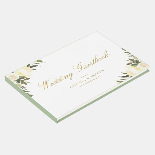 lovely ivory floral wedding guestbook