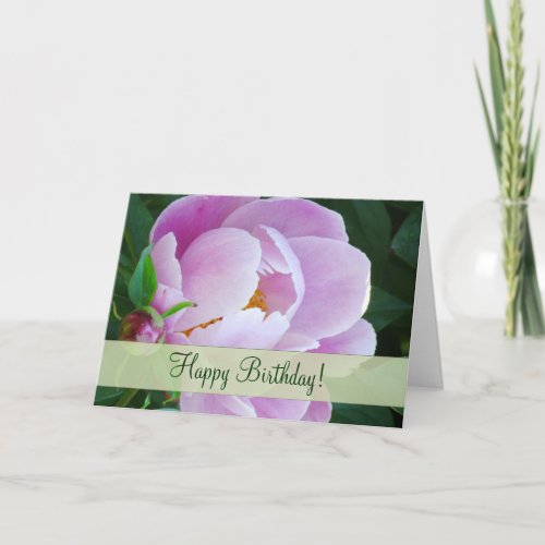 Lovely Japanese Peony Birthday Greeting Card