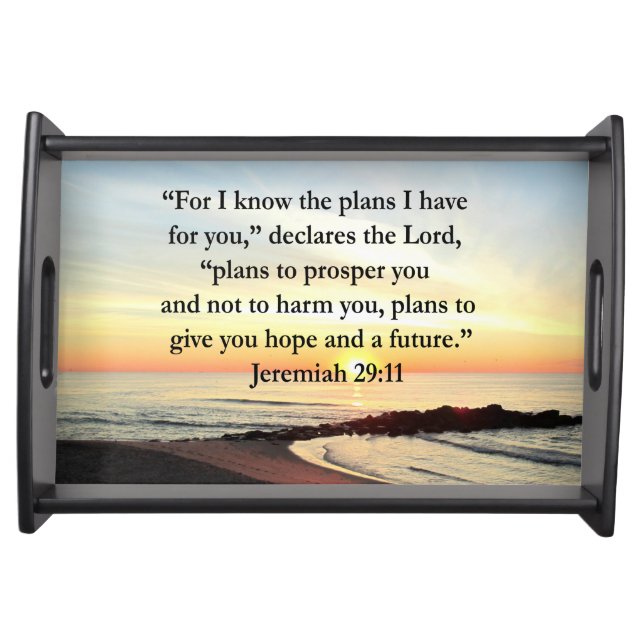 LOVELY JEREMIAH 29:11 SUNRISE PHOTO SERVING TRAY (Front)