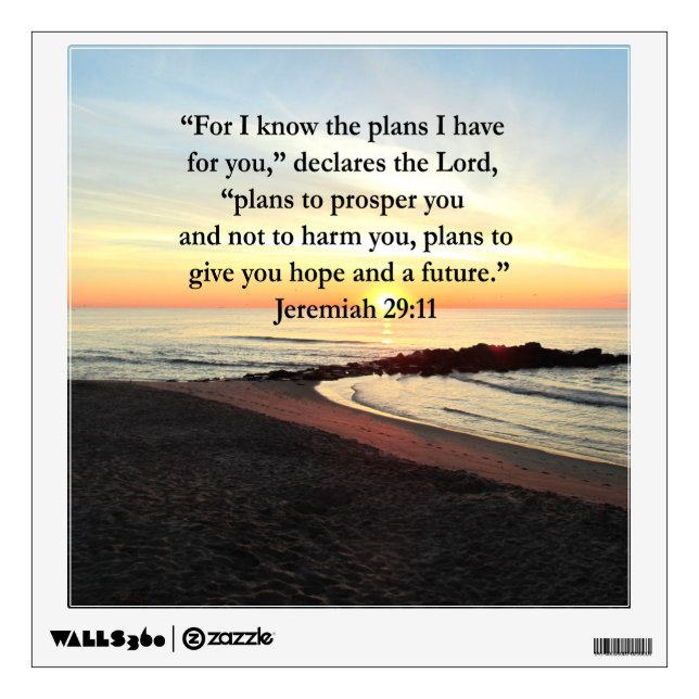 LOVELY JEREMIAH 29:11 SUNRISE PHOTO WALL STICKER (Front)