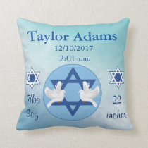 Lovely Jewish Blue and White Star of David Baby Throw Pillow