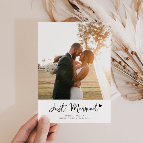 lovely just married wedding announcement
