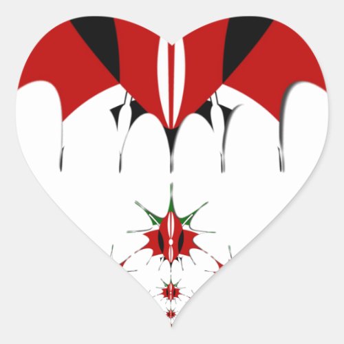 Lovely Kenya Flag Heart Sticker