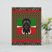 Lovely Kenyan Hearts flag Black Red Green Design (Standing Front)