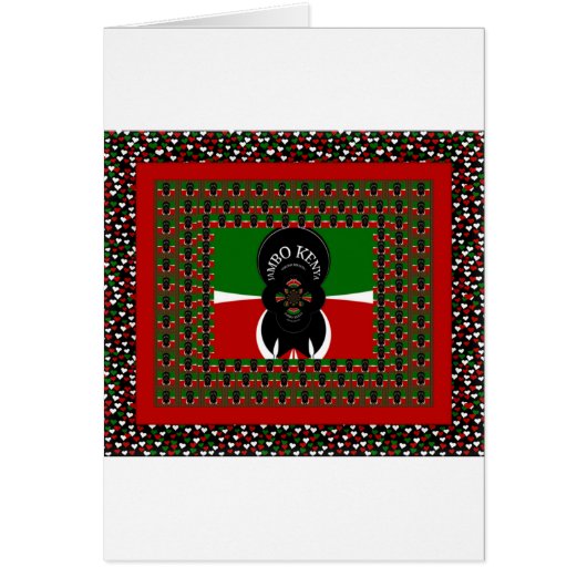 Lovely Kenyan Hearts flag Cards (Front)