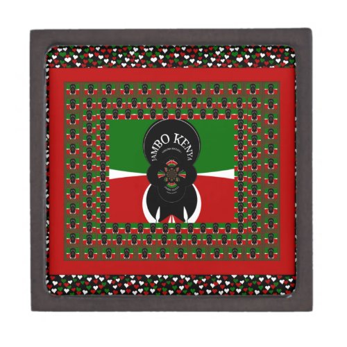 Lovely Kenyan Hearts flag Jewelry Box