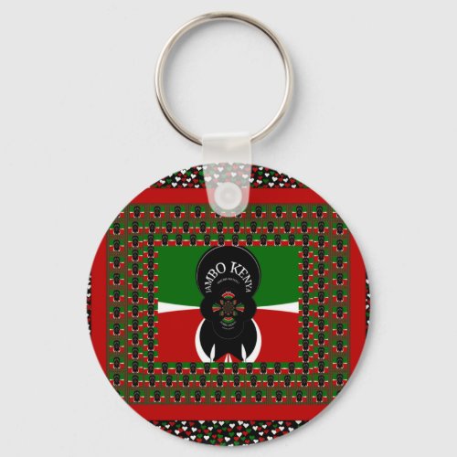 Lovely Kenyan Hearts flag Keychain