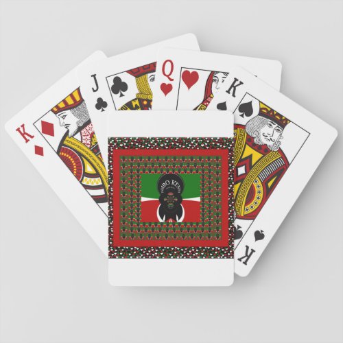 Lovely Kenyan Hearts flag Playing Cards