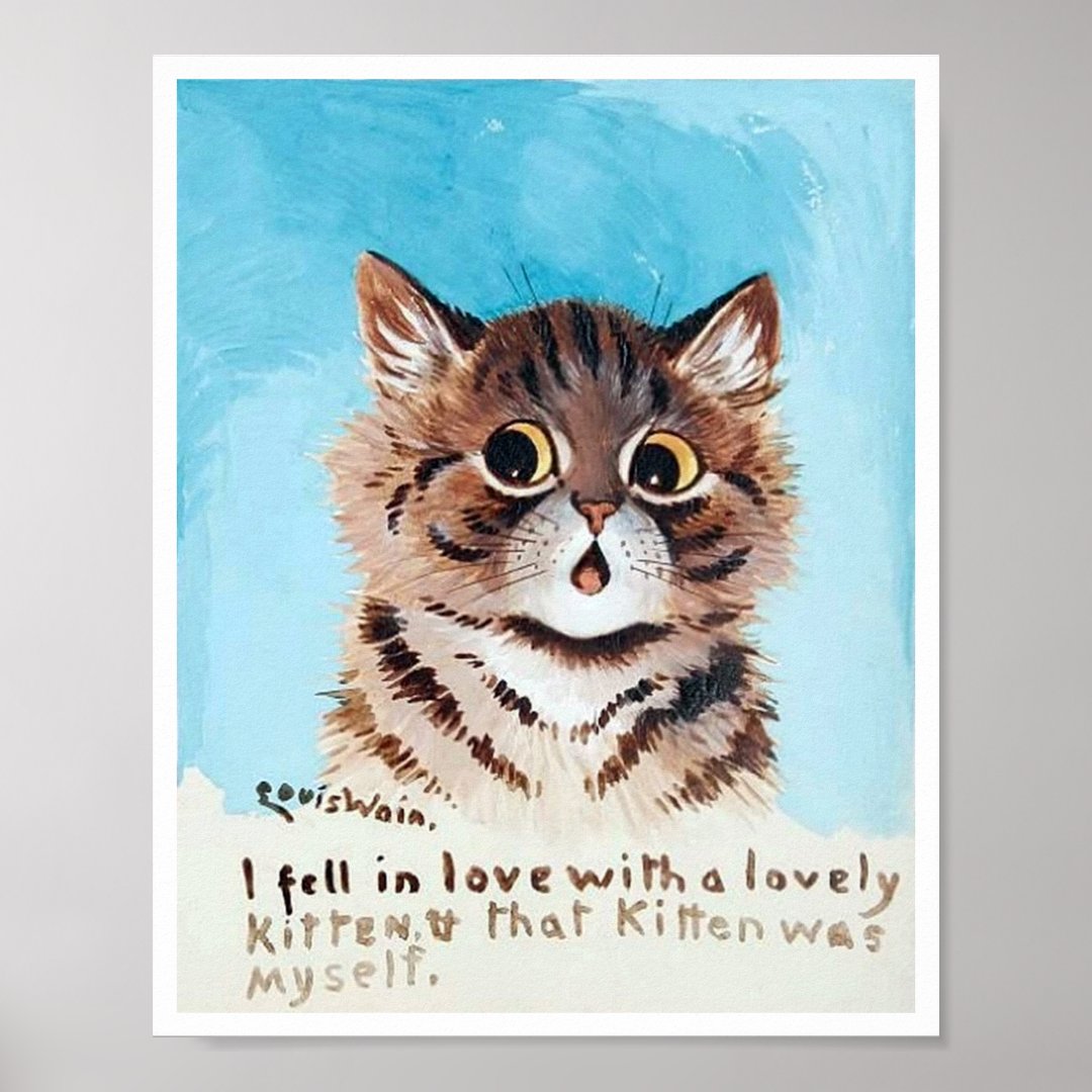 Lovely Kitten, Louis Wain Poster (Front)