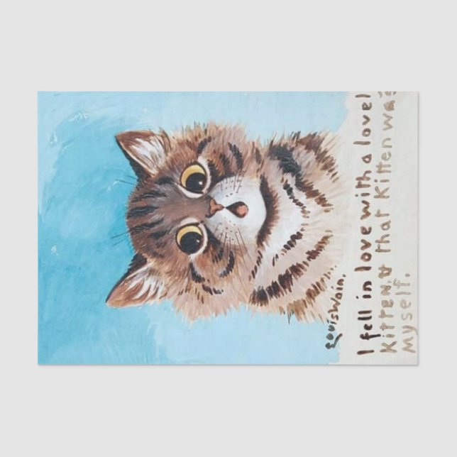Lovely Kitten, Louis Wain Tissue Paper (Front)