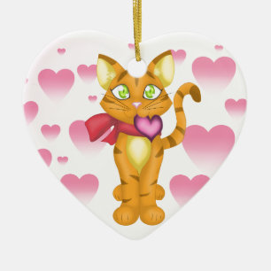 Lovely Kitty Ceramic Ornament