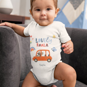 Lovely Koala Little Girl First Name Cute Animal Baby Bodysuit