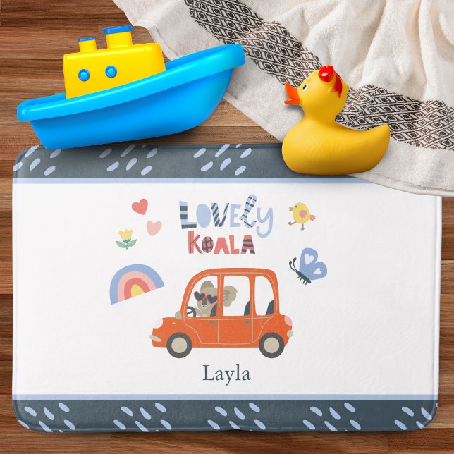 Lovely Koala Little Girl First Name Cute Animal Bath Mat (Creator Uploaded)