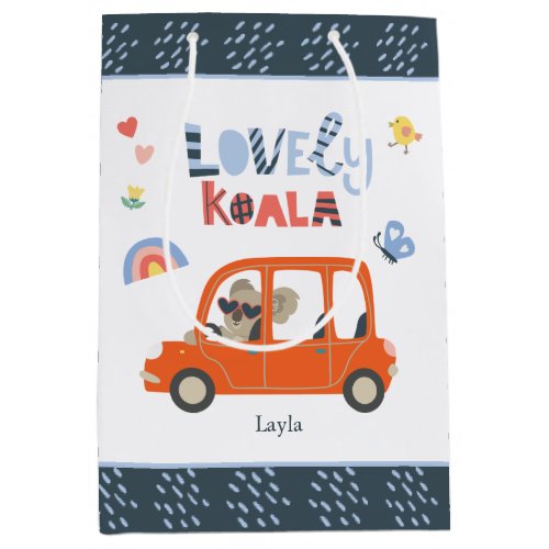 Lovely Koala Little Girl First Name Cute Animal Medium Gift Bag