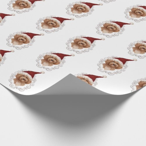 Lovely Labradoodle Dog Painting Christmas Wrapping Paper