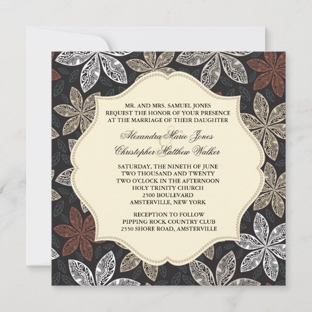 Lovely Lace Blooms Invitation (Front)