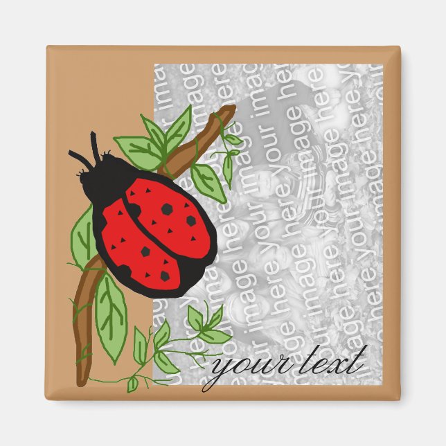 Lovely lady bug, template magnet (Front)