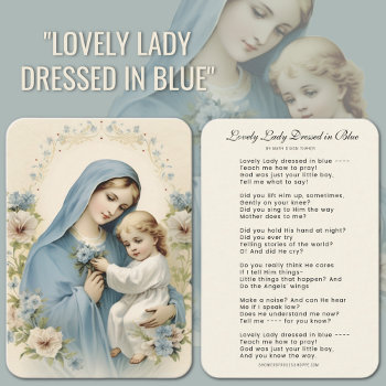 Lovely Lady Dressed In Blue Poem Mary And Jesus  Business Card by ShowerOfRoses at Zazzle