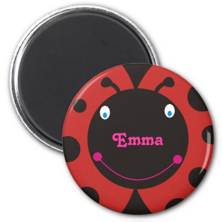 Lovely Ladybug Personalized Name Fridge Magnets