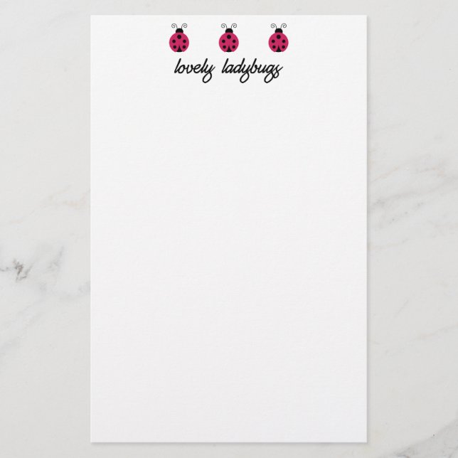 Lovely Ladybugs Stationery (Front)