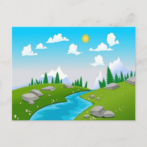 lovely landscape drawing postcard