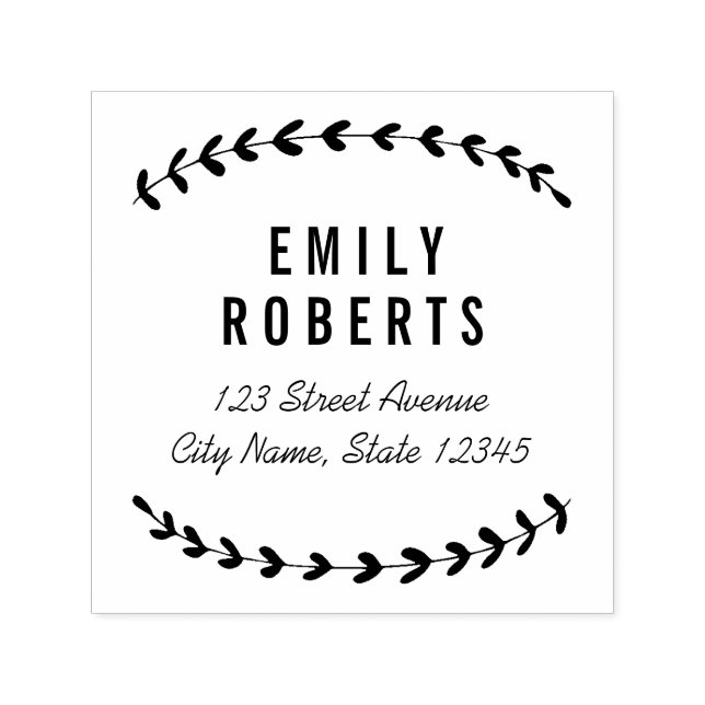 Lovely Laurels Return Address Self-Inking Stamp (Design)