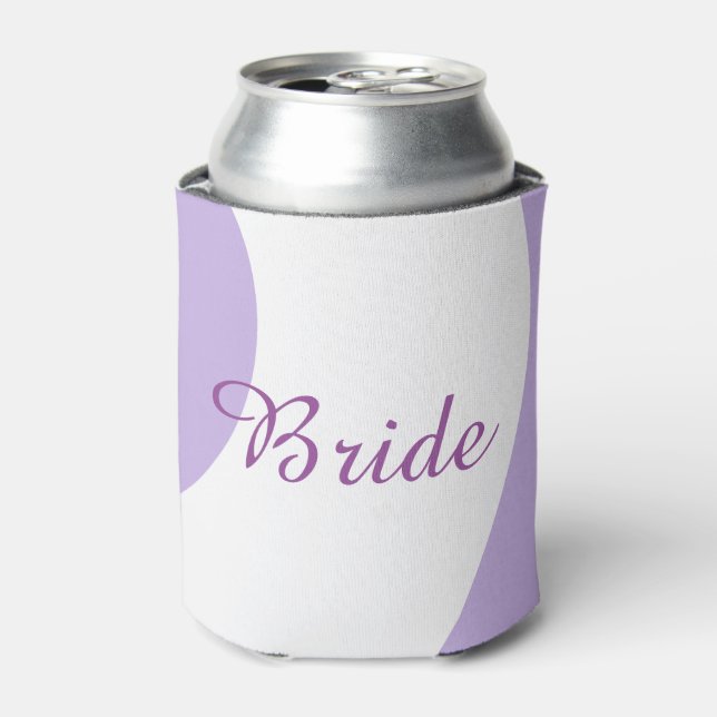 Lovely Lavender and White Bride Can Cooler (Can Front)
