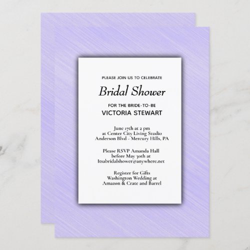 Lovely Lavender Bridal Shower Invitation