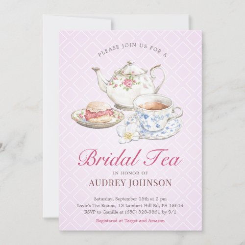 Lovely Lavender Bridal Tea British Wedding Shower Invitation
