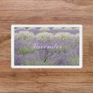 Lovely Lavender Garden Floral Acrylic Tray