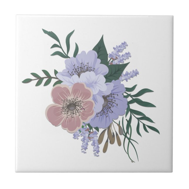 Lovely Lavender in Bouquet  Ceramic Tile (Front)