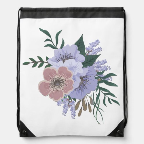 Lovely Lavender in Bouquet  Drawstring Bag