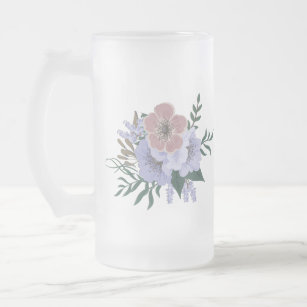 Lovely Lavender in Bouquet  Frosted Glass Beer Mug