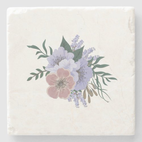 Lovely Lavender in Bouquet  Stone Coaster