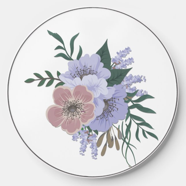 Lovely Lavender in Bouquet  Wireless Charger (Front)