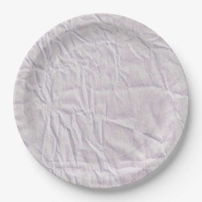 Lovely lavender paper plates with crinkled design (Front)
