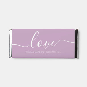 Lovely Lavender Trendy Script Wedding Photo Hershey Bar Favors