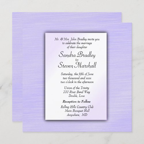 Lovely Lavender Wedding  Invitation